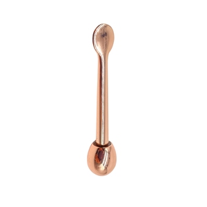 Cuillère à crème pour les yeux en alliage de zinc or rose à double extrémité, bâton de massage rond en métal pour les soins de la peau - Product Image 6