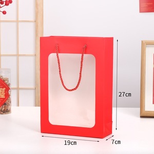 Biểu tượng tùy chỉnh cho hoa nhiều phong cách đứng lên cửa sổ PVC Giấy Màu Hồng bao bì mua sắm Túi Quà Tặng thực phẩm bánh Kraft túi giấy - Product Image 2