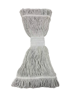 Tête de balai serpillère robuste de remplacement pour usage commercial, pour le nettoyage général et des sols, tête de rechange en coton bleu industriel à extrémités bouclées