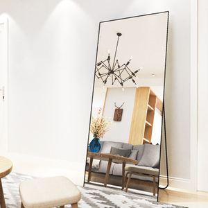 Custom Wholesale LONGWEI Big <strong>Gold</strong> Black Aluminium Alloy Framed Full Length Long Oversize <strong>Rectangular</strong> Modern Stylish <strong>Mirror</strong> - Product Image 4