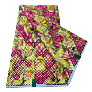 Tissu Wax Africain Super Imprimé Doré, 100% Coton, avec Revêtement Scintillant, pour Confection de Robes, Prix de Gros Usine - Product Image 6
