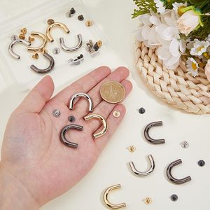Juego de hebillas de aleación con anillo en D y tornillos para correas de cuero, fabricación de bolsos, herrajes para bolsos, colores surtidos, puente arqueado - Product Image 3