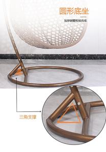 Fauteuil suspendu œuf en rotin tressé avec support métallique, prix usine Highwin, pour patio et extérieur - Product Image 6