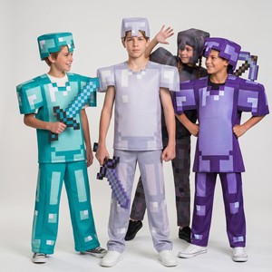 Disfraz de Minecraft para Niños, Armadura de Hierro Estilo Pixel, Conjunto para Fiesta de Halloween, Disfraz para Actuación, Talla M para Niños - Product Image 2