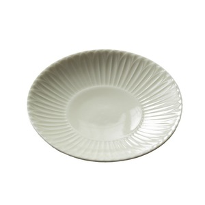 Plateau de service élégant en céramique blanche glacée motif pétale de lotus pour thé et collations, idéal pour le thé sec et la préparation domestique - Product Image 5