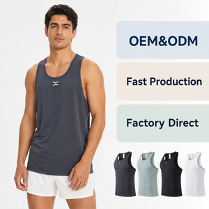 Débardeur de course personnalisé avec logo, haute élasticité, en nid d'abeille, perforé, respirant, sans manches, pour le sport, la gym, le marathon et l'entraînement - Product Image 1