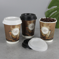 Gobelets en papier à double paroi jetables, écologiques, 100 % compostables, avec revêtement PLA, qualité alimentaire, impression personnalisée, encre à base d'eau pour boissons