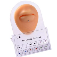 12 pièces/ensemble cristal magnétique goujon boucle d'oreille aimant nez lèvre goujon pour unisexe Non Piercing Tragus aimant nez goujon