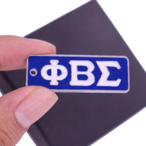 Ciondolo Rettangolare in Metallo Stampato con Lettere Greche Phi Beta Sigma per Creazione di Gioielli Fai-da-Te, Fraternità e Sororità Fondate nel 1914 - Product Image 4