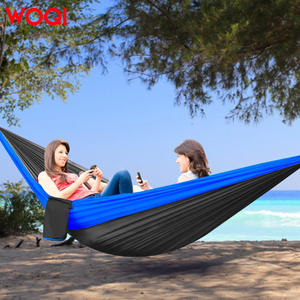 Hamaca doble de nylon Woqi, portátil, para acampar al aire libre, cama colgante para playa y senderismo - Product Image 1