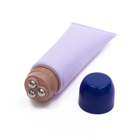 Tube cosmétique en PE avec bouchon à vis, applicateur à bille 3 rouleaux pour gel, pommade, huile essentielle, massage apaisant