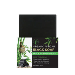 Jabón negro de carbón de bambú de Limpieza Profunda, jabón negro africano aclarante de etiqueta privada - Product Image 6
