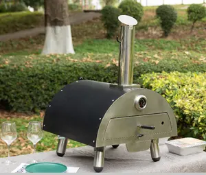 Outdoor Portable Shape Mini charcoal grill stainless steel wood pallet Pizza Oven