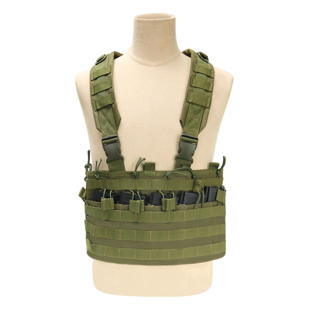 Assault Tactical Chest Rig Vest MOLLE-Compatible Magazine Vest with Multi-Pockets for Combat/Training, Lightweight & Adjustable