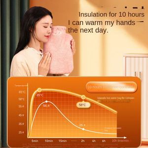 Bouillotte en caoutchouc naturel réutilisable, douce, écologique et de haute qualité, pour le remplissage d'eau chaude, le réchauffement des mains, le massage, portable, pour femmes et enfants - Product Image 5