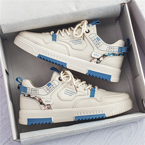 Sketchers à la mode et confortables-Baskets blanches et bleues avec un design graphique unique et une semelle épaisse avec de nouvelles chaussures élégantes pour hommes - Product Image 4
