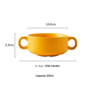 Tazón de Sopa de Cerámica Blanco Creativo al por Mayor, Tazón de Fideos de Cerámica de 4 Pulgadas, Tazón de Ensalada de Porcelana con Asa para Lavavajillas - Product Image 4