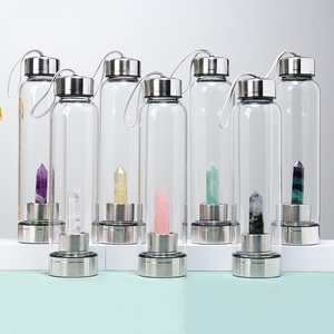 Natural <strong>Healing</strong> Crystal Water Bottle Natural Crystal Points Glass Bottle 304 Stainless Steel Sports Water Cup Crystal Crafts - Product Image 2