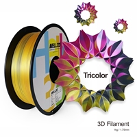 HELLO3D échantillon gratuit fournisseur de filaments pla filament tricolore 3d 1.75mm 1kg filament pla de soie rouge à bleu à or