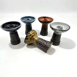 Cazoleta de shisha de arcilla esmaltada con textura martillada, base para hookah multicolor, accesorio para fumar, pieza de repuesto - Product Image 4