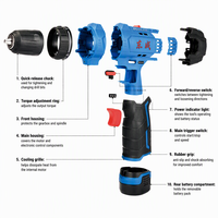 Perceuse-visseuse sans fil Dongcheng DCJZ23-10EM 12V 230W, mandrin 10mm, 35Nm, chargeur lent
