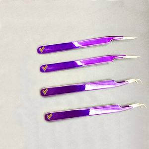 Pince à cils et à sourcils en acier inoxydable durable de qualité supérieure à pointe en or 24 carats - Product Image 1