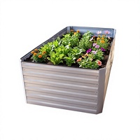 Jardinière rectangulaire en métal galvanisé surélevée pour légumes et fleurs
