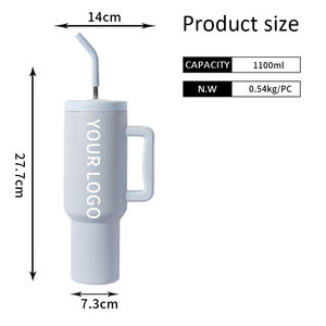 Houroffer แก้วน้ำสแตนเลสฝาปิดสองชั้นฝาปิดความจุ40ออนซ์สีสันสดใสสำหรับเดินทางขายส่ง - Product Image 5