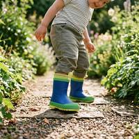 Bottes de pluie antidérapantes en néoprène pour enfants, personnalisables en usine, avec semelle en caoutchouc naturel, pour service OEM en gros
