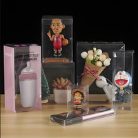 Boîte d'emballage pliable en plastique PET avec fond à verrouillage automatique pour lotion, parfum, soins de la peau et rouge à lèvres - Contenant cosmétique transparent