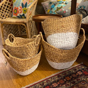 Ensemble de 3 paniers de rangement en jacinthe d'eau avec couvercle-rangement et Organization à domicile - Product Image 3