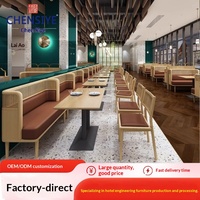 Combinaison Table et Chaises Multifonctionnelles Nordiques pour Restaurant, Banquette Simple pour Restaurant Occidental, Cabine de Café, Canapé en Bois Massif