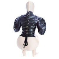 Sexy Straitjacket Corps Poignet Bondage Harnais BDSM Gear Fetish PU Cuir Noir Détroit Veste pour Femmes Adultes