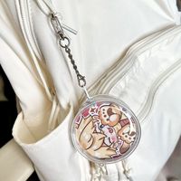 Pochette de rangement transparente en PVC pour badges d'anime, étui de protection rond pour épingles, badges, pendentifs, breloques et porte-clés