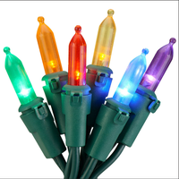 Guirlandes lumineuses de Noël miniatures multicolores, 50/100 pièces, 25,5 pieds, 22AWG, 110-130V 20,4W, à intensité variable, lot de 10, homologuées ETL