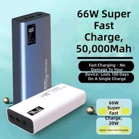 Power Bank Ultra Tipis Portabel 66W PD Pengisian Cepat Kapasitas Tinggi Kabel Terintegrasi Dapat Dilepas Logo OEM/ODM Kustom Hadiah Bisnis