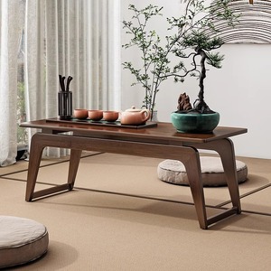 Mesa de té de madera maciza de estilo japonés para apartamento pequeño Simple Kung Fu <span class=keywords><strong>Bay</strong></span> ventana balcón para sala de estar hogar café juegos de té - Product Image 4