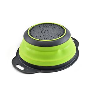 Passoire de cuisine pliable en silicone coloré pour égoutter et laver les aliments - Product Image 2