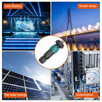 Connecteur d'éclairage LED M15 2-4P à verrouillage par poussée, ensemble mâle et femelle