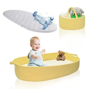 Baby Changing Basket For Baby Dresser Moses Basket For Babies Cotton Rope Diaper Changing Basket