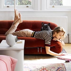 ソファ、ミッドセンチュリー デザイナー クリエイティブ カバ 大型スチール歯ソファ、イタリアン 軽量ラグジュアリー ファブリック 小規模アパートメント用ソファ - Product Image 5