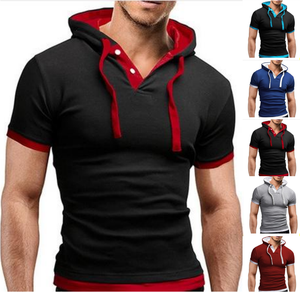 Offerta Speciale: <span class=keywords><strong>T</strong></span>-<span class=keywords><strong>Shirt</strong></span> Estiva da Uomo EDT08, 8 Colori, Taglie M-5XL, Manica Corta, Vestibilità Slim, Abbigliamento Casual <span class=keywords><strong>con</strong></span> <span class=keywords><strong>Cappuccio</strong></span> - Product Image 2