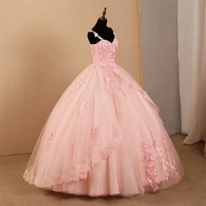 Elegant Princess Style Floral Ball Gown Evening Dress Sweetheart Neckline Chiffon Empire Waistline For Women - Product Image 3