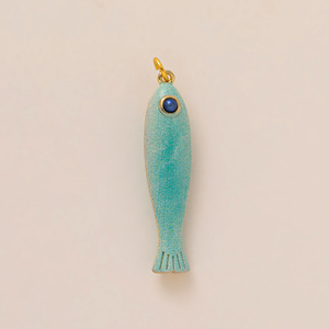 Pendentif poisson en laiton émaillé couleur or 18 carats, motif goutte d'huile, série ethnique estivale plage, fait main, en laiton, pour bijoux - Product Image 3