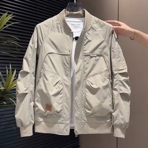 Giacca da Lavoro Primaverile e Autunnale con Colletto Alto, Giacca Casual Versatile e Comoda per <span class=keywords><strong>Uomo</strong></span>, Giacca Semplice da <span class=keywords><strong>Uomo</strong></span> - Product Image 1