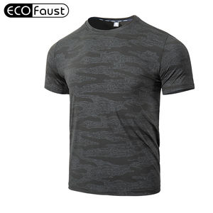 高品质95% 棉5% 氨纶定制私人标志健身服装素色空白男士t恤 - Product Image 1