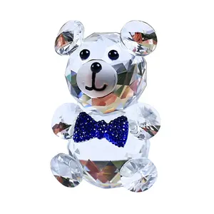 Verre en cristal je t'aime ours avec coeur cadeaux décoration de mariage souvenirs bébé cadeau d'anniversaire
