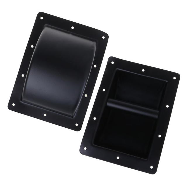 Recessed Metal Pull Handle for Speaker Box, Black Steel Bar Handle for Audio Equipment / Road Case Hardware