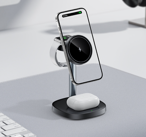 แท่นชาร์จไร้สาย <span class=keywords><strong>3</strong></span>-in-1 <span class=keywords><strong>แบ</strong></span>บแม่เหล็กพร้อมระบบระบายความร้อนด้วยสารกึ่ง<span class=keywords><strong>ต</strong></span>ัวนำ TEC Qi2 กำลังไฟ 15W รองรับการใช้งานกับ iPhone, นาฬิกา และหูฟัง - Product Image 2