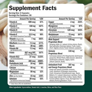Cápsulas de Complejo Multivitamínico y Mineral para Hombres, Vitaminas Esenciales, Cápsulas de Minerales para la Salud Masculina, Cápsulas de Minerales y Vitaminas - Product Image 4